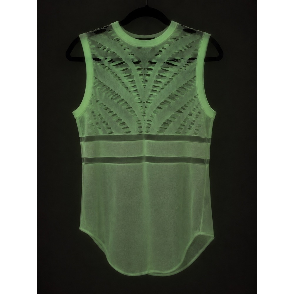 Alexander Wang Hockey Zebra Mesh Tank womens M Glow in the Dark Rave Halloween